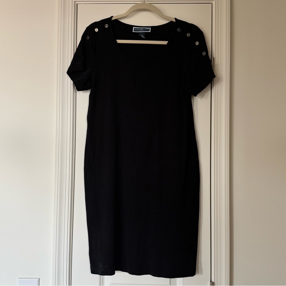 Karen Scott Sports Women's Short Sleeve T-shirt Dress - Black - M